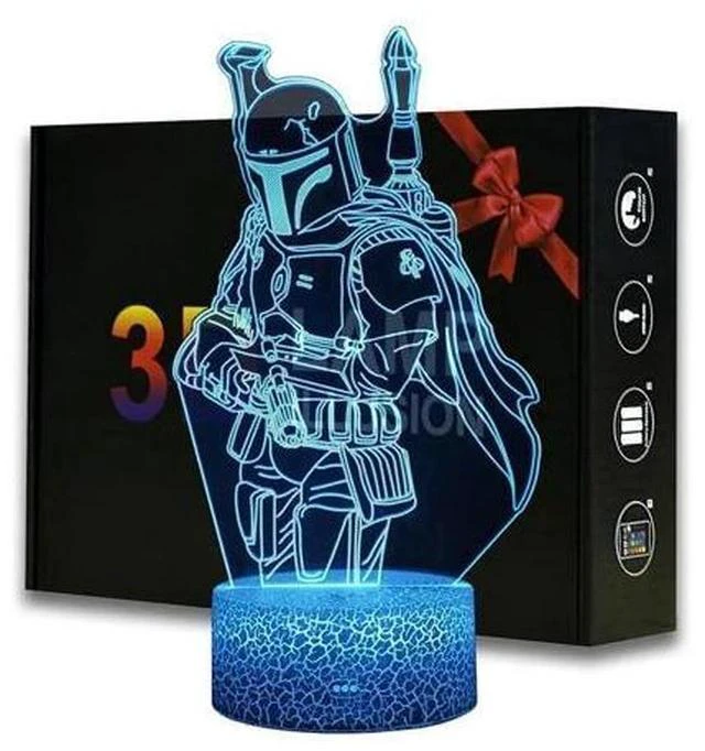 Main image of 3D illusion LED Night Lights Star Series The Mandalorian Desk Lamp Boba Fett Wars Model Lampen For kids Birthday Xmas Gifts