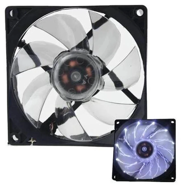 Alt view image 4 of 5 - LED Light 92mm 12V 3Pin 9225S 92x92x25mm PC Case Cooler Cooling Fan