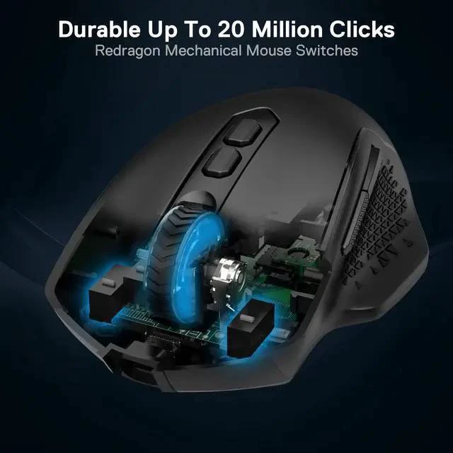 Alt view image 6 of 7 - M810 Pro Wireless Gaming Mouse, 10000 DPI Wired/Wireless Gamer Mouse w/Rapid Fire Key, 8 Macro Buttons, 45-Hour Reliable Power Capacity and RGB Backlit for PC/Mac/Laptop