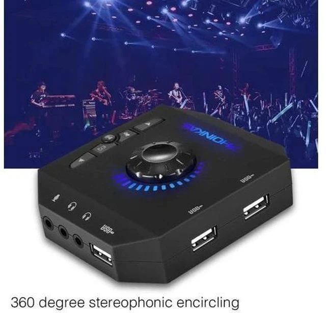 Alt view image 3 of 5 - Computer USB Sound Card 7.1 Channel Audio Adapter Converter Audio Interface for PC Laptop External Sound Card