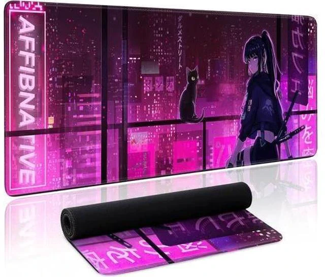 Main image of Japanese Samurai Anime Mouse Pad Large Desk Mat Extended Keyboard Mouse Pad Gaming Mousepad with Non-Slip Base and Stitched Edge Anime Mouse Mat Desk Pad 31.5 X 11.8 In Mouse Pads for Desk Home Office