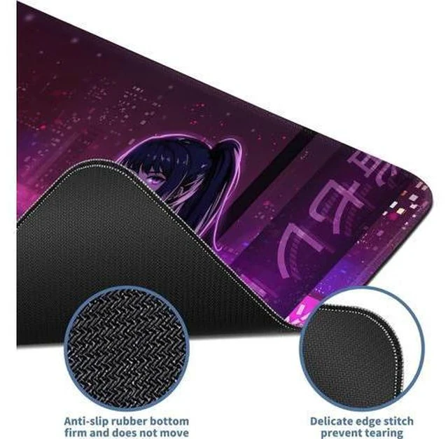 Alt view image 4 of 7 - Japanese Samurai Anime Mouse Pad Large Desk Mat Extended Keyboard Mouse Pad Gaming Mousepad with Non-Slip Base and Stitched Edge Anime Mouse Mat Desk Pad 31.5 X 11.8 In Mouse Pads for Desk Home Office