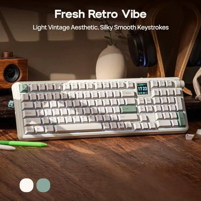 Alt view image 5 of 7 - RT100 PRO Wireless Gaming Keyboard with 1.54" Screen&Knob+Click Lite Wireless Gaming Mouse
