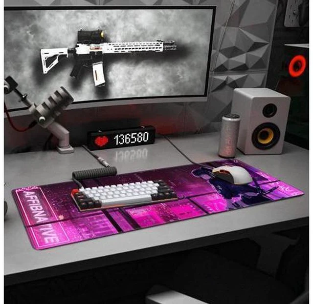 Alt view image 6 of 7 - Japanese Samurai Anime Mouse Pad Large Desk Mat Extended Keyboard Mouse Pad Gaming Mousepad with Non-Slip Base and Stitched Edge Anime Mouse Mat Desk Pad 31.5 X 11.8 In Mouse Pads for Desk Home Office