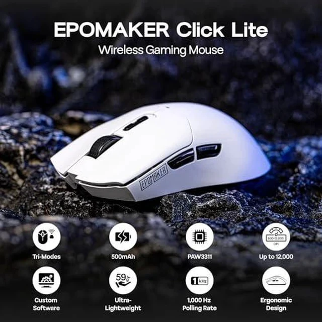 Alt view image 6 of 7 - RT100 PRO Wireless Gaming Keyboard with 1.54" Screen&Knob+Click Lite Wireless Gaming Mouse