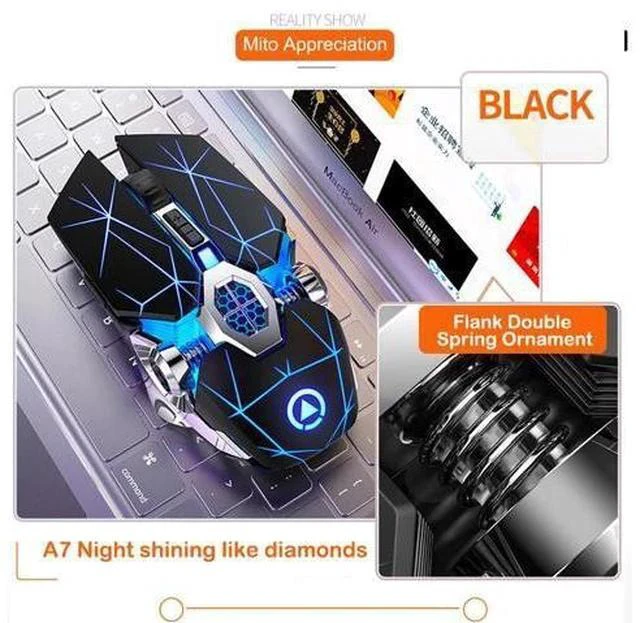 Alt view image 3 of 5 - Mouse Rechargeable Wireless Silent Mouse LED Backlit 2.4G USB 1600DPI Optical Ergonomic Mouse Gamer Desktop For PC Laptop