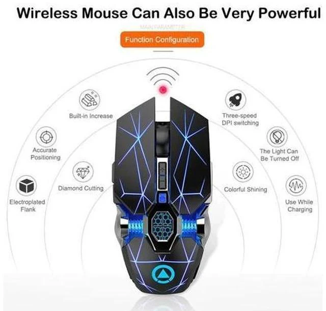 Alt view image 2 of 5 - Mouse Rechargeable Wireless Silent Mouse LED Backlit 2.4G USB 1600DPI Optical Ergonomic Mouse Gamer Desktop For PC Laptop