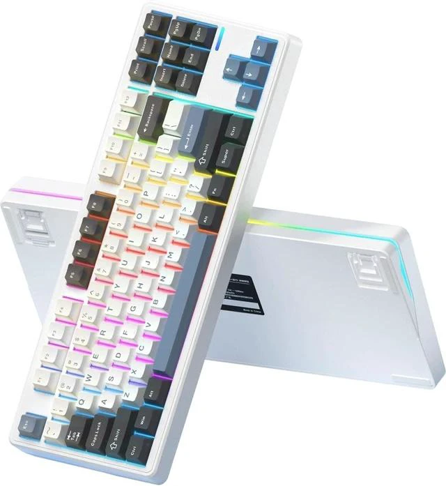 Main image of Impact80 Tri-Mode Wireless Mechanical Keyboard,USB-C Wired, Hot-Swappable 87 Keys Gasket Mount, RGB Light Bar, 8000mAh Battery, QMK/VIA Compatible RS8 Keyboard for Windows/Mac (Standard Mist)