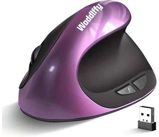 Main image of Ergonomic Mouse Wireless Vertical Mouse Right Handed Small Mouse with 6 Buttons 1000/1200/1600 for Laptop Desktop PC MacBookPurple AA
