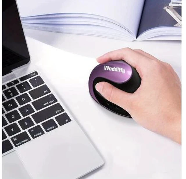 Alt view image 5 of 6 - Ergonomic Mouse Wireless Vertical Mouse Right Handed Small Mouse with 6 Buttons 1000/1200/1600 for Laptop Desktop PC MacBookPurple AA