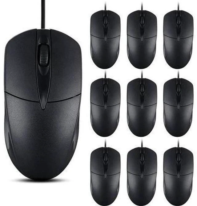 Main image of 10 PCS Black Wired Computer Mouse Bulk USB 1000 DPI 3 Button Corded Mouse with Home Office Noiseless Simple USB Mouse for Computer Laptop Desktop PC