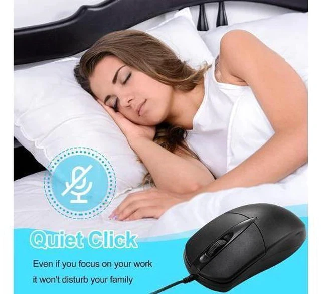 Alt view image 6 of 7 - 10 PCS Black Wired Computer Mouse Bulk USB 1000 DPI 3 Button Corded Mouse with Home Office Noiseless Simple USB Mouse for Computer Laptop Desktop PC