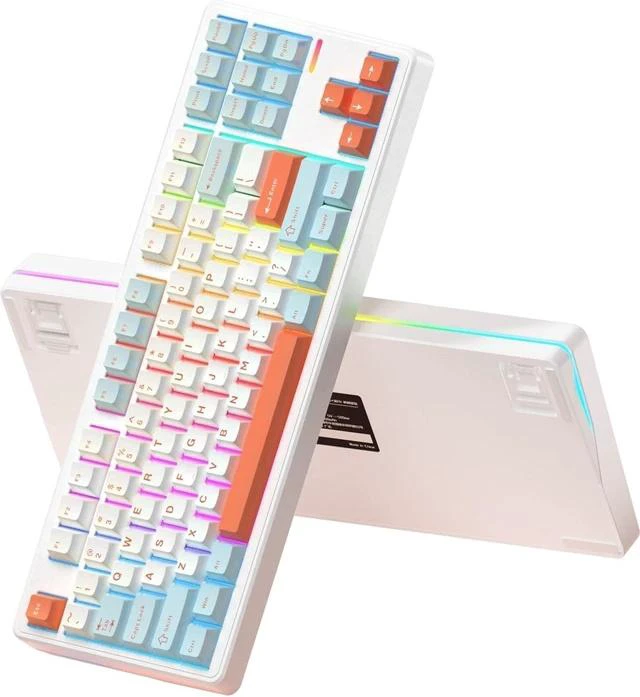 Main image of Impact80 Tri-Mode Wireless Mechanical Keyboard,USB-C Wired, Hot-Swappable 87 Keys Gasket Mount, RGB Light Bar, 8000mAh Battery, QMK/VIA Compatible RS8 Keyboard for Windows/Mac (Pro Sunset)