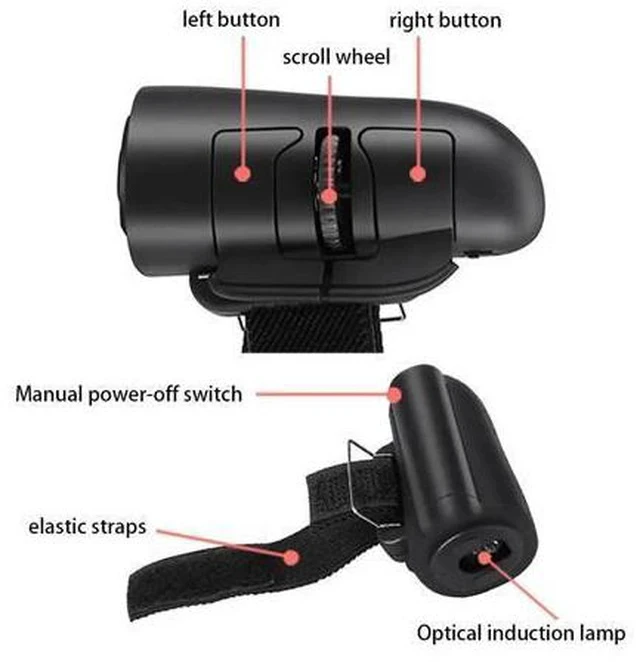 Alt view image 3 of 5 - Wireless Finger Ring Mouse Ergonomic Handheld Optical Travel Mice Gaming Mouse
