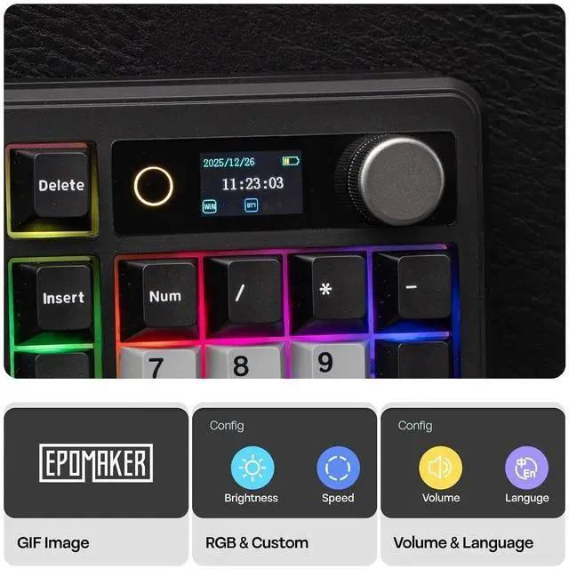 Alt view image 3 of 7 - TH99 PRO 96% Mechanical Keyboard with Screen & Knob+Mix 1.8m Coiled Keyboard Cable