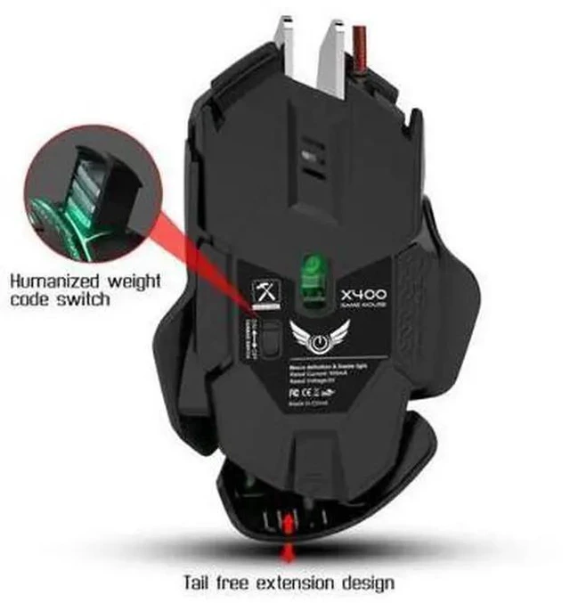 Alt view image 2 of 5 - wired mouse gaming colorful LED light mouse can be freely disassembled and adjustable 3200DPI gaming mouse for PC gamer