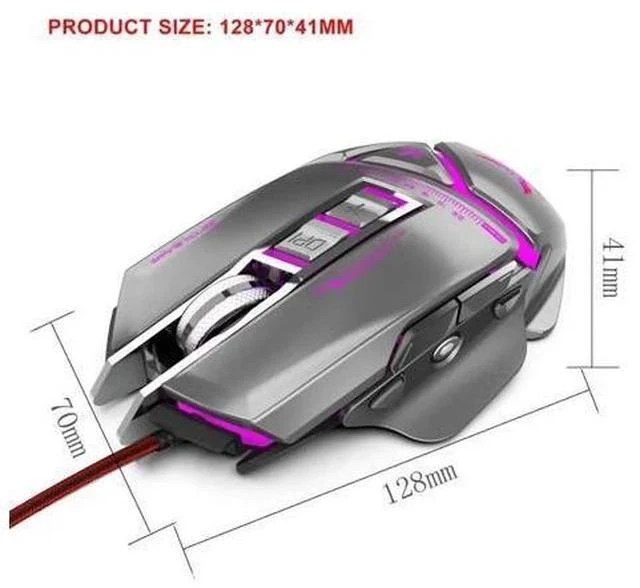 Alt view image 3 of 5 - wired mouse gaming colorful LED light mouse can be freely disassembled and adjustable 3200DPI gaming mouse for PC gamer