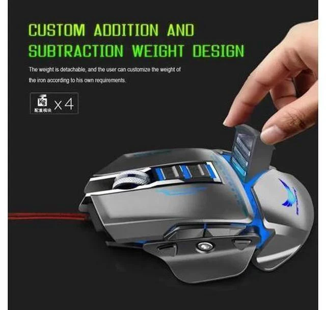 Alt view image 4 of 5 - wired mouse gaming colorful LED light mouse can be freely disassembled and adjustable 3200DPI gaming mouse for PC gamer