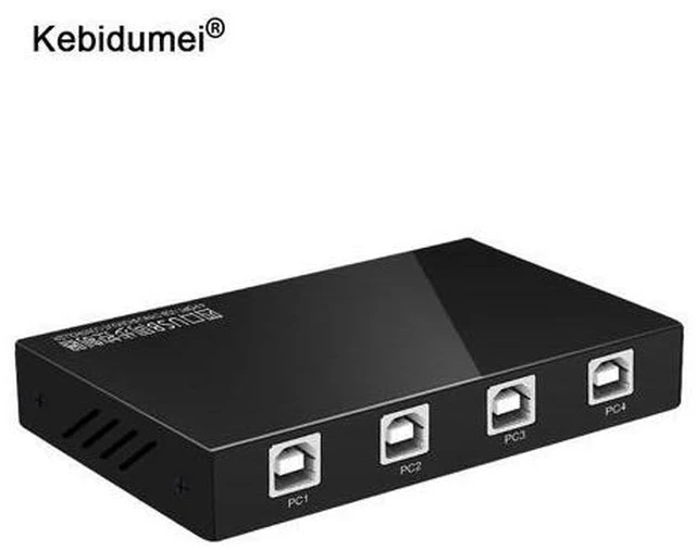 Alt view image 4 of 5 - USB KVM Switch USB 2.0 Switcher for Keyboard Mouse Printer Monitor 2 PCs Sharing 4 Devices USB Switch
