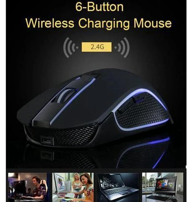 Alt view image 4 of 7 - X9 Wireless Mice Silent Gaming Mouse 2400DPI LED Backlit USB Optical Ergonomic Mouse Mause Gamer Raton Inalambrico