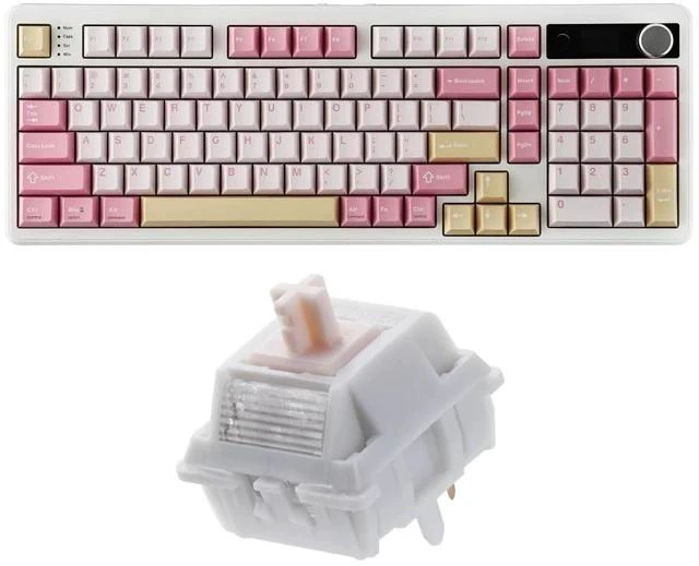 Main image of TH99 PRO 96% Mechanical Keyboard with Screen & Knob+Cream Marble 47gf Gaming Keyboard Switches