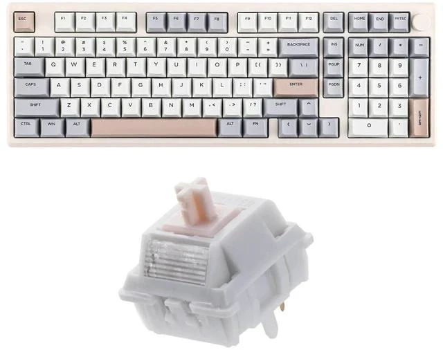 Main image of Galaxy100 QMK/VIA Wireless Gaming Keyboard+Cream Marble 47gf Gaming Keyboard Switches