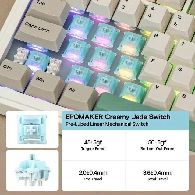 Alt view image 5 of 7 - RT82 Wireless Mechanical Keyboard with Screen+Mix 1.8m Coiled Keyboard Cable