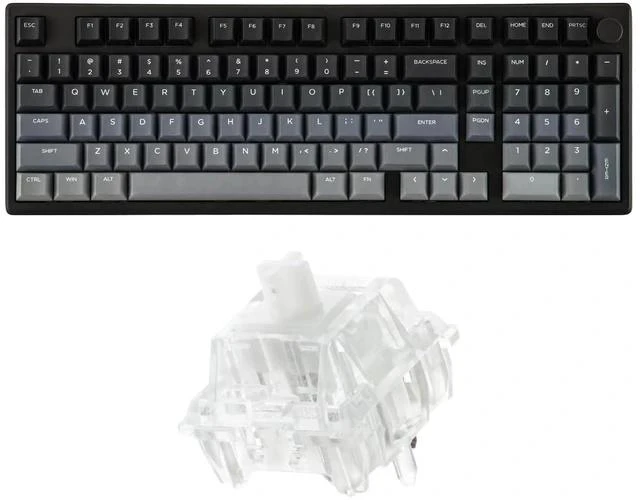 Main image of Galaxy100 Lite QMK/VIA Gaming Keyboard with 8000mAh Battery and Numpad+Crystal Tactile Silent Mechanical Keyboard Switches Set