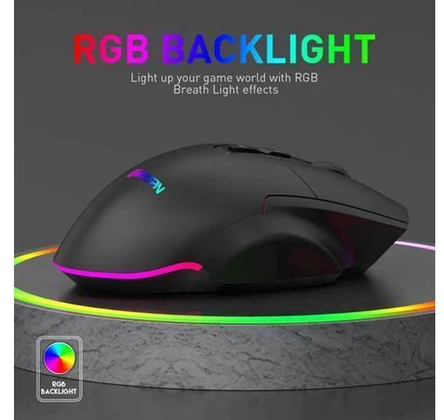 Alt view image 5 of 7 - 2.4G Wireless Bluetooth Mouse, Bluetooth RGB Rechargeable Gaming Mouse Wireless Computer Silent Mause LED Backlit 1600 DPI Ergonomic Gaming Mouse for Laptop PC