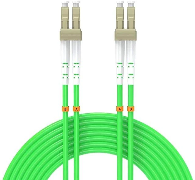 Main image of 75Meters 246ft LC/UPC-LC/UPC 40/100GB Multi-Mode Fiber Optic Cable LC to LC OM5 LC-LC 100Gigabit Jumper Optical Patch Cord Duplex 50/125um Lime Green