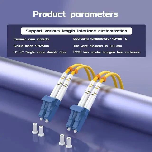 Alt view image 5 of 6 - 40Meters 130ft LC/UPC-LC/UPC Single-Mode Fiber Optic Cable LC to LC OS2 Jumper Optical Patch Cord Duplex 9/125um Yellow LC-LC