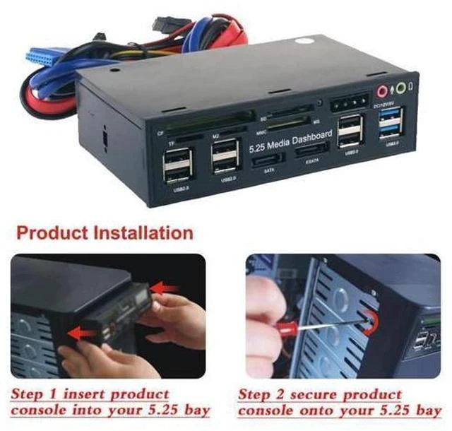 Main image of 5.25inch Front Panel Internal PC Accessories All In 1 Media Dashboard Hub Multifuntion Card Reader Optical Drive Computer Audio