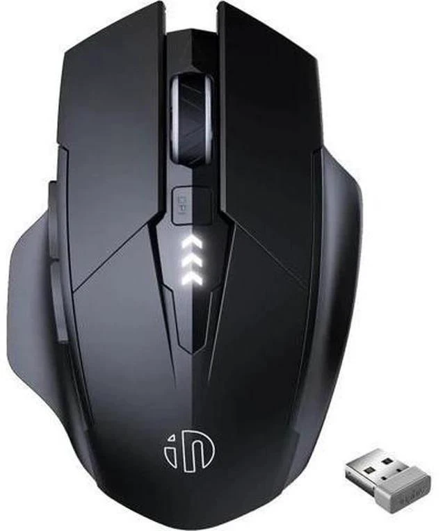 Alt view image 6 of 7 - DIXSG Wireless Mouse, Rechargeable 2.4G RF Wireless Mouse, Upgraded Visible Battery, 2400 DPI, Silent Ergonomic Computer Wireless Mouse for Laptop, Mac, PC etc.