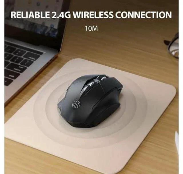 Alt view image 5 of 7 - DIXSG Wireless Mouse, Rechargeable 2.4G RF Wireless Mouse, Upgraded Visible Battery, 2400 DPI, Silent Ergonomic Computer Wireless Mouse for Laptop, Mac, PC etc.