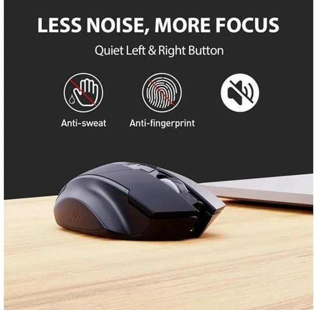 Alt view image 7 of 7 - DIXSG Wireless Mouse, Rechargeable 2.4G RF Wireless Mouse, Upgraded Visible Battery, 2400 DPI, Silent Ergonomic Computer Wireless Mouse for Laptop, Mac, PC etc.