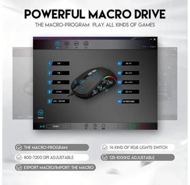 Alt view image 2 of 7 - WISDUM Gaming Mouse USB Wired, RGB Backlit PC Mouse Computer Mice with 14 RGB LED Modes, 7200 DPI Adjustable, 10 Programmable Buttons, Ergonomic USB Optical Mouse for Windows MacOS Laptop Gamer