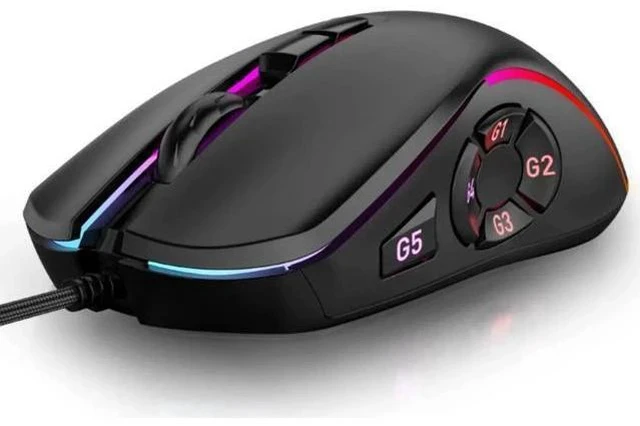 Alt view image 5 of 7 - WISDUM Gaming Mouse USB Wired, RGB Backlit PC Mouse Computer Mice with 14 RGB LED Modes, 7200 DPI Adjustable, 10 Programmable Buttons, Ergonomic USB Optical Mouse for Windows MacOS Laptop Gamer
