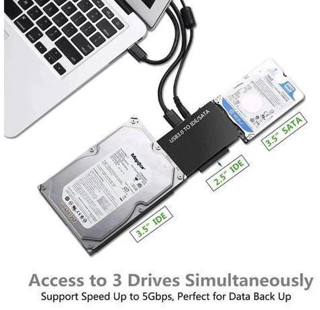 Alt view image 2 of 7 - To USB IDE Adapter USB 3.0 2.5 3.5 Inch Hard Disk Drive HDD SSD USB Converter IDE To USB Adapter Cable