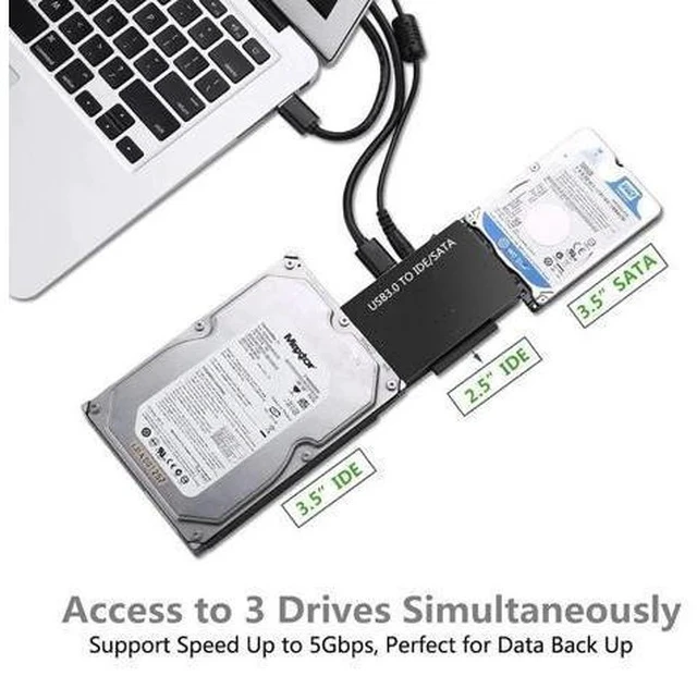 Alt view image 7 of 7 - To USB IDE Adapter USB 3.0 2.5 3.5 Inch Hard Disk Drive HDD SSD USB Converter IDE To USB Adapter Cable