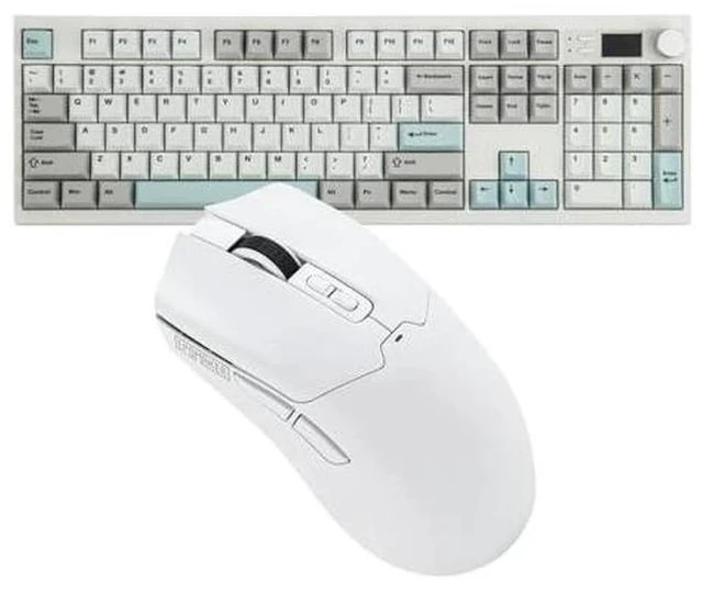 Main image of QK108 Full Size Mechanical Keyboard with Screen & Knob+Click Gaming Mouse Wireless 2.4Ghz/Bluetooth/Type-C
