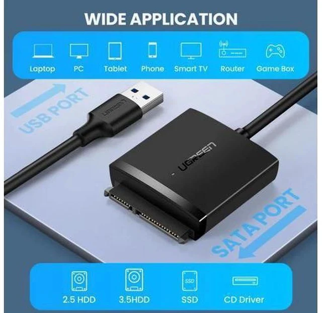 Alt view image 4 of 7 - SATA USB Adapter USB 3.0 2.0 to Sata 3 Cable Converter Cabo For 2.5 3.5 HDD SSD Hard Disk Drive Sata to USB Adapter