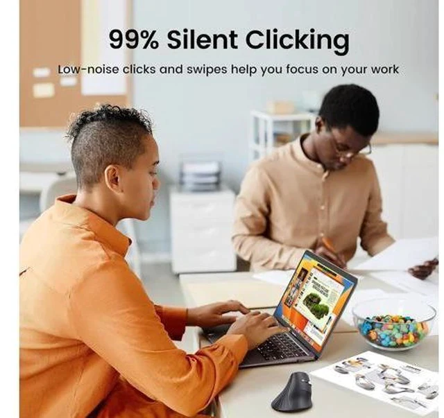 Alt view image 5 of 7 - Vertical Wireless (Bluetooth 5.0+2.4G) Ergonomic Mouse with 5 Buttons 1000/1600/2000/4000 DPI Pre of Mouse Arm Vertical Mouse Compatible with PC/Laptop/Tablet Black