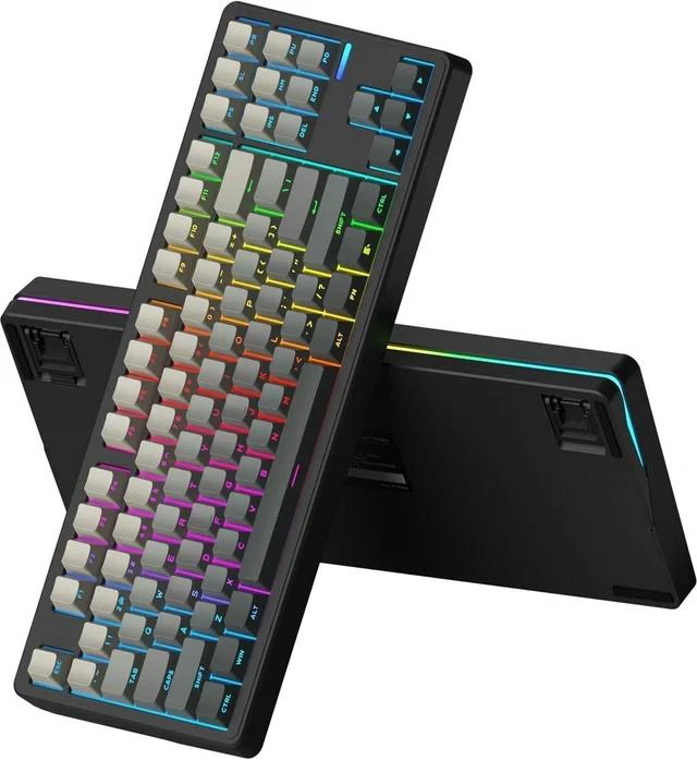 Main image of Impact80 Tri-Mode Wireless Mechanical Keyboard,USB-C Wired, Hot-Swappable 87 Keys Gasket Mount, RGB Light Bar, 8000mAh Battery, QMK/VIA Compatible RS8 Keyboard for Windows/Mac (Ultra Black)