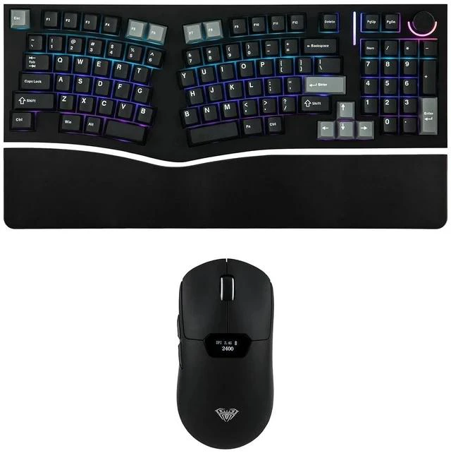 Main image of Alice98 Ergonomic 98 Keys Custom Mechanical Keyboard with SC390 Lightweight Gaming Mouse with Displa