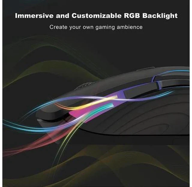 Alt view image 4 of 7 - PC280 Gaming Mouse Customizable RGB Backlight Wireless Mice with 6 Programmable Button Up to 10000DPI for PC Gamer Laptop