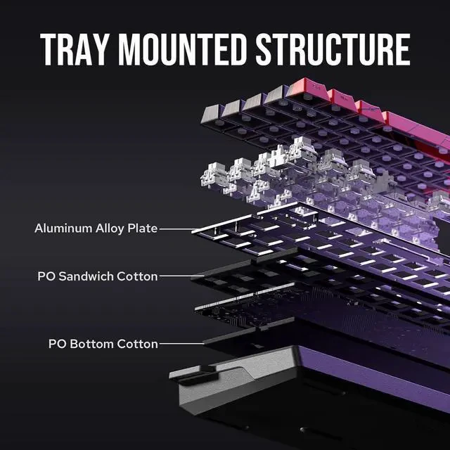 Alt view image 5 of 6 - Aula WIN68 HE Magnetic Keyboard with Adjustable Actuation, Hall Effect Switches, 65% Wired Compact Keyboard, 8000 Hz Polling Rate, Hot-Swappable (Black)