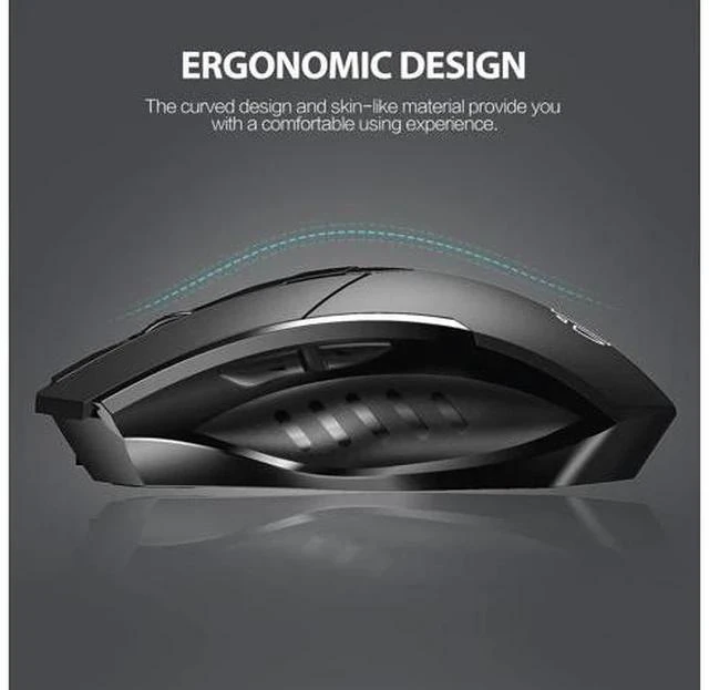 Alt view image 5 of 7 - Inphic Bluetooth Mouse, Multi-Device Silent Rechargeable Bluetooth Wireless Mouse (Tri-Mode: BT 5.0/4.0+2.4G), 1600DPI Ergonomic Portable Mouse for Laptop PC Computer,Smartphone,Windows Mac OS, Black
