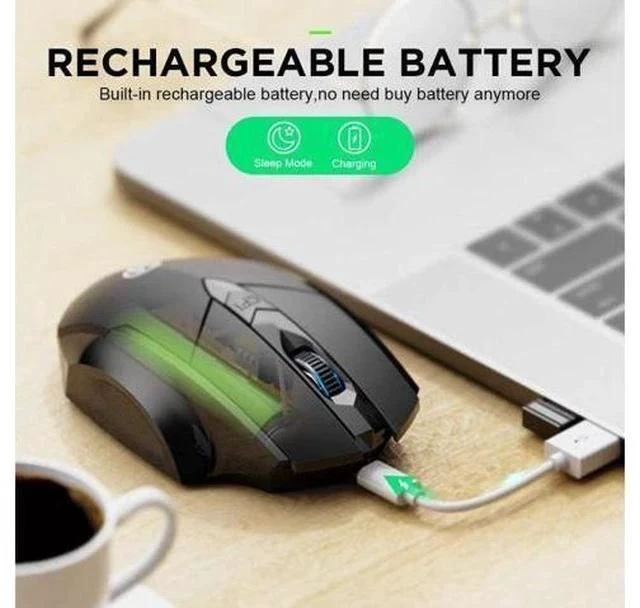 Alt view image 4 of 7 - Bluetooth Mouse, Inphic Multi-Device Silent Rechargeable Bluetooth Wireless Mouse (Tri-Mode: BT 5.0/3.0+2.4G), 1600DPI Ergonomic Portable Mouse for Laptop PC Computer,Windows Mac OS