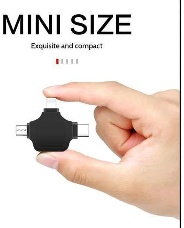 Alt view image 3 of 7 - C66 For iPhone Android Type-C USB3.0 4 In 1 OTG Adapter Multi All In 1 Card Reader Connect U Flash Drive Mouse For IOS13