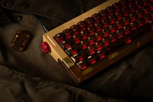 Alt view image 2 of 5 - Retro 63 RT HE Magnetic Wired Gaming Keyboard with Mechanical Feel, Metal and PEI with 8K Low Latency and Mode Switching RGB - Hazy Amber